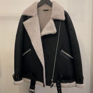 All Saints 100% Lambskin Leather & 100% Sheepskin Moto Jacket